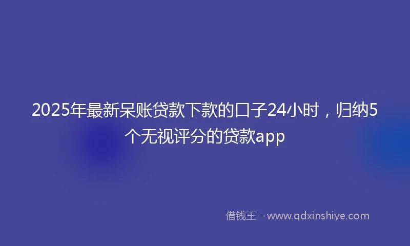 2025年最新呆账贷款下款的口子24小时，归纳5个无视评分的贷款app