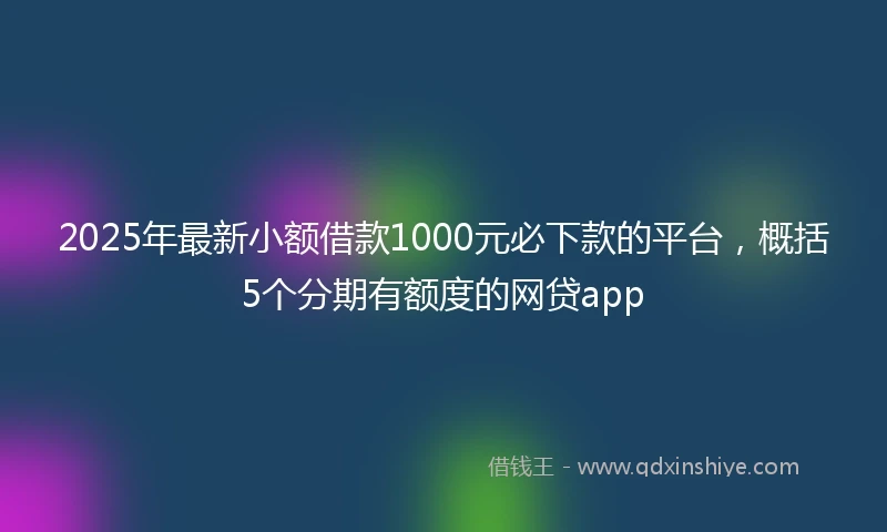 2025年最新小额借款1000元必下款的平台，概括5个分期有额度的网贷app