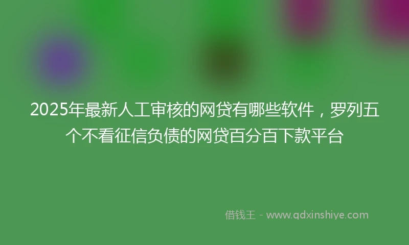 2025年最新人工审核的网贷有哪些软件，罗列五个不看征信负债的网贷百分百下款平台