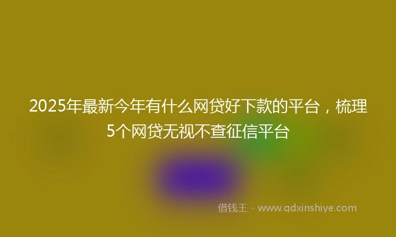 2025年最新今年有什么网贷好下款的平台，梳理5个网贷无视不查征信平台