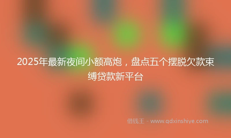 2025年最新夜间小额高炮，盘点五个摆脱欠款束缚贷款新平台