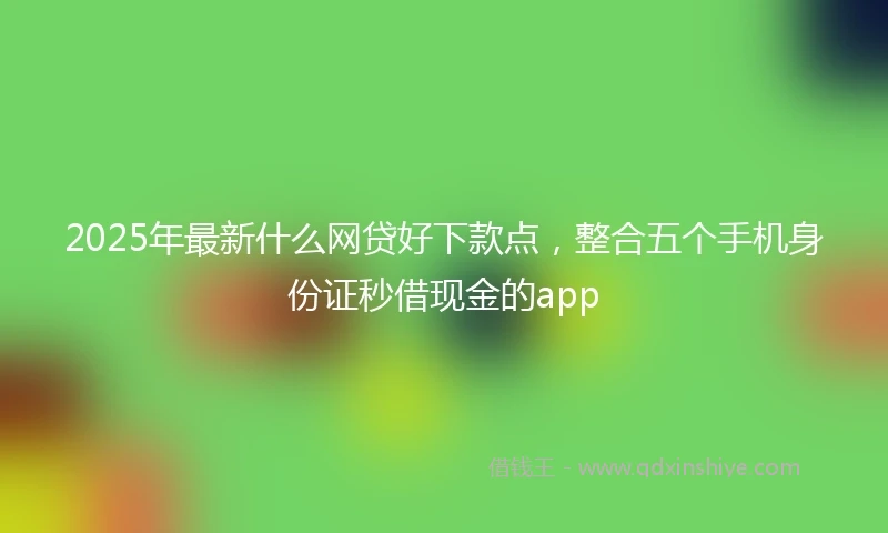 2025年最新什么网贷好下款点，整合五个手机身份证秒借现金的app