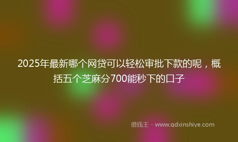 2025年最新哪个网贷可以轻松审批下款的呢，概括五个芝麻分700能秒下的口子