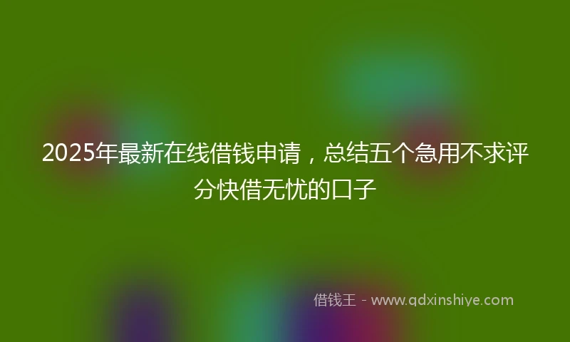 2025年最新在线借钱申请，总结五个急用不求评分快借无忧的口子