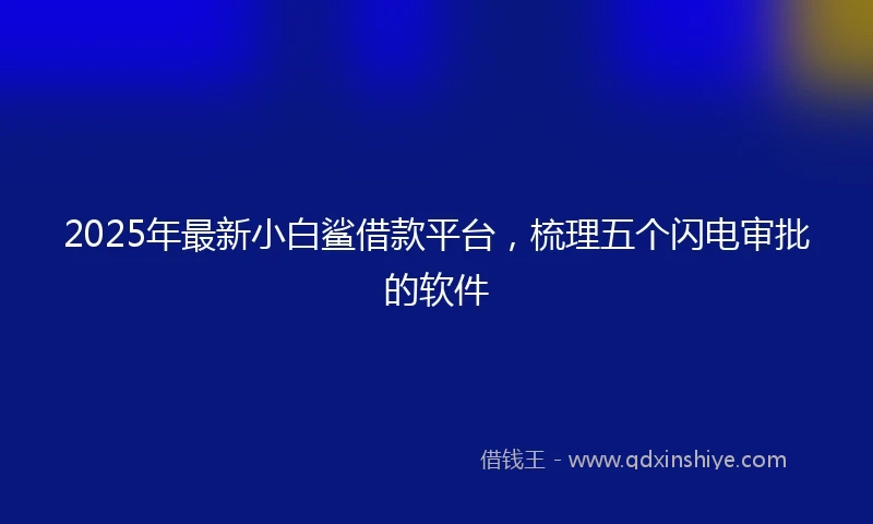 2025年最新小白鲨借款平台，梳理五个闪电审批的软件
