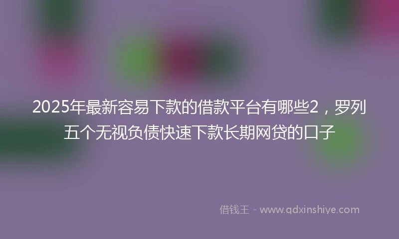 2025年最新容易下款的借款平台有哪些2，罗列五个无视负债快速下款长期网贷的口子