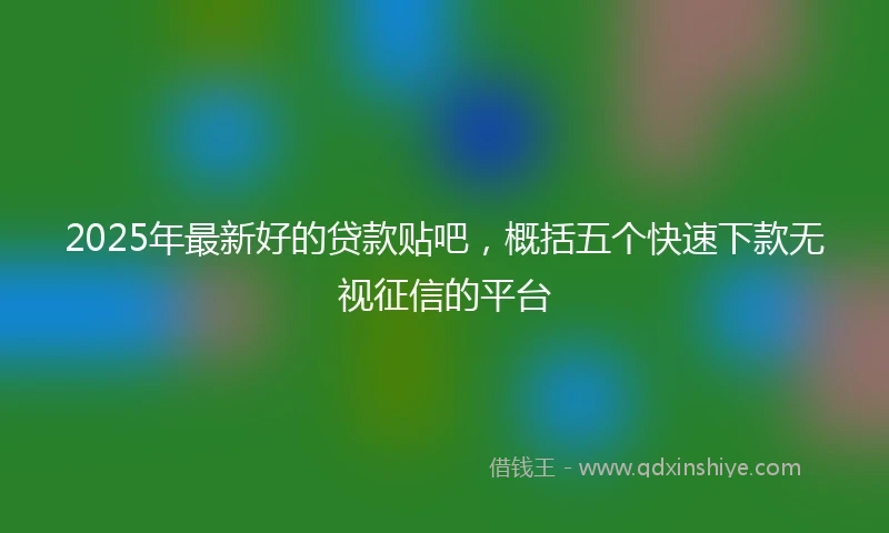 2025年最新好的贷款贴吧，概括五个快速下款无视征信的平台