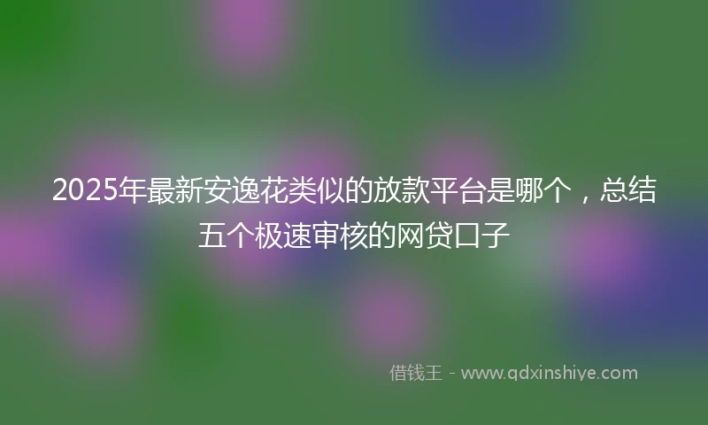 2025年最新安逸花类似的放款平台是哪个，总结五个极速审核的网贷口子