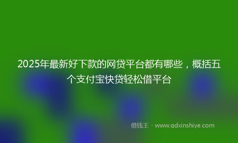 2025年最新好下款的网贷平台都有哪些,概括五个支付宝快贷轻松借平台