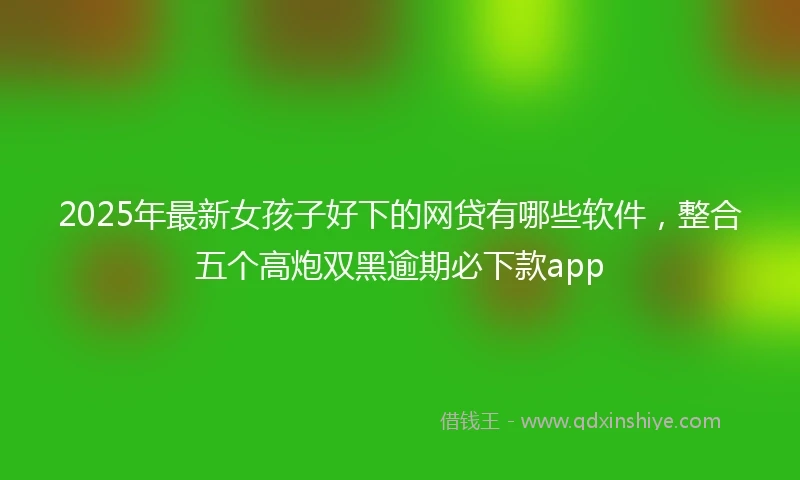2025年最新女孩子好下的网贷有哪些软件，整合五个高炮双黑逾期必下款app