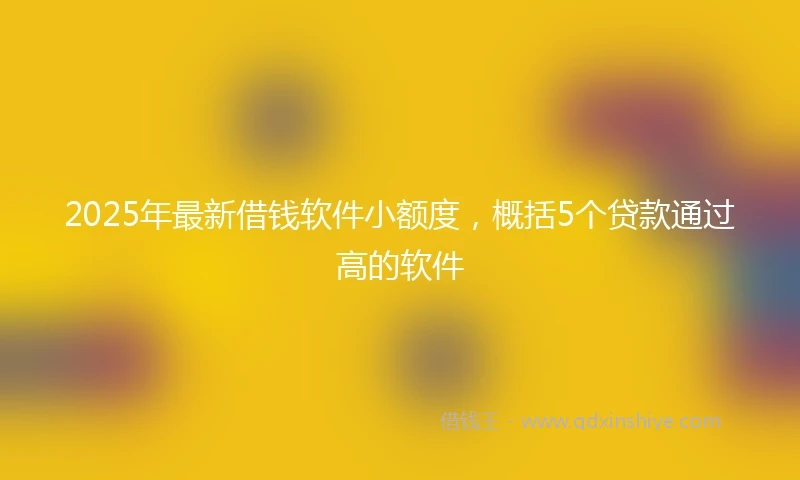 2025年最新借钱软件小额度，概括5个贷款通过高的软件