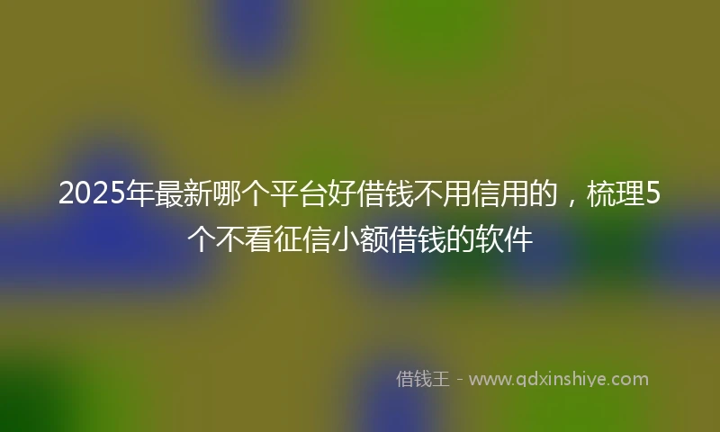 2025年最新哪个平台好借钱不用信用的，梳理5个不看征信小额借钱的软件