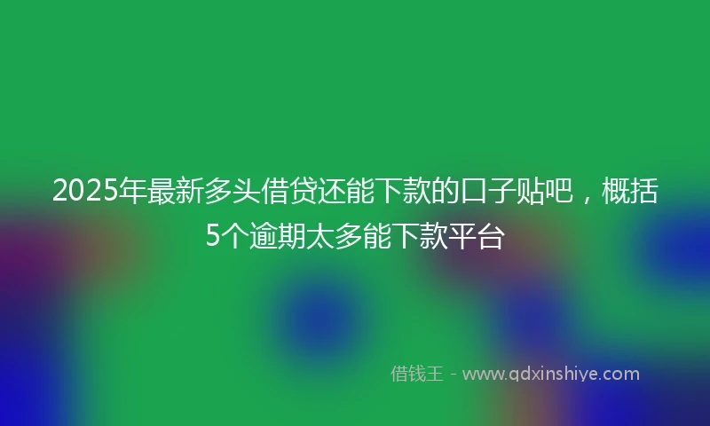 2025年最新多头借贷还能下款的口子贴吧，概括5个逾期太多能下款平台