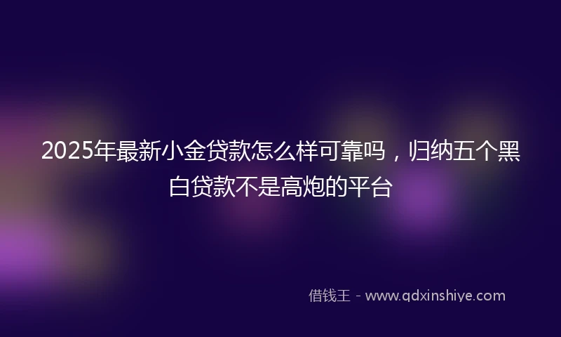 2025年最新小金贷款怎么样可靠吗，归纳五个黑白贷款不是高炮的平台