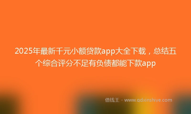 2025年最新千元小额贷款app大全下载，总结五个综合评分不足有负债都能下款app