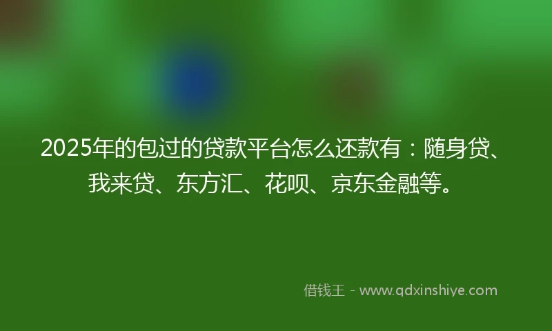 2025年的包过的贷款平台怎么还款有：随身贷、我来贷、东方汇、花呗、京东金融等。