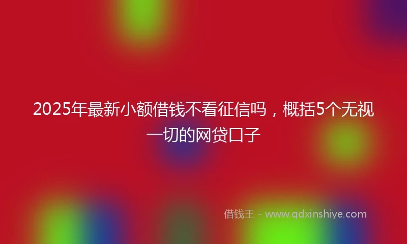 2025年最新小额借钱不看征信吗,概括5个无视一切的网贷口子