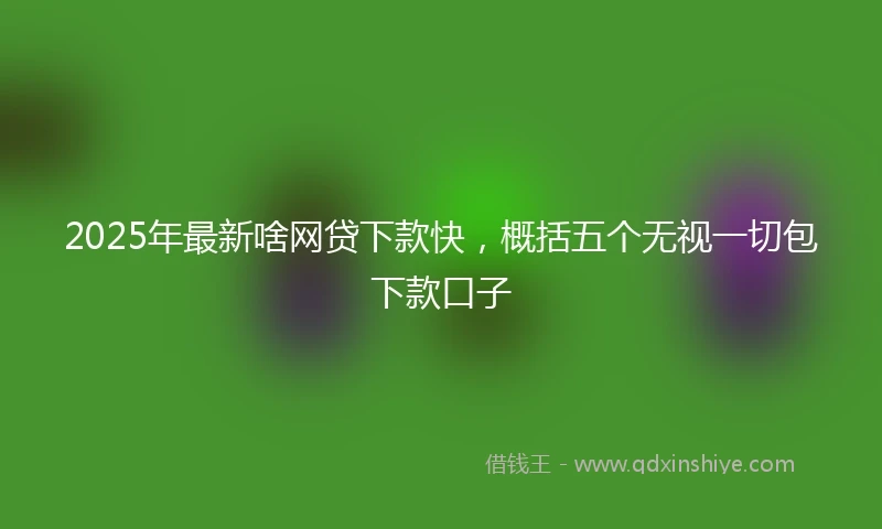 2025年最新啥网贷下款快，概括五个无视一切包下款口子