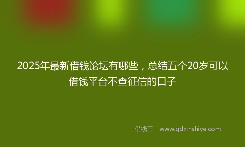 2025年最新借钱论坛有哪些，总结五个20岁可以借钱平台不查征信的口子