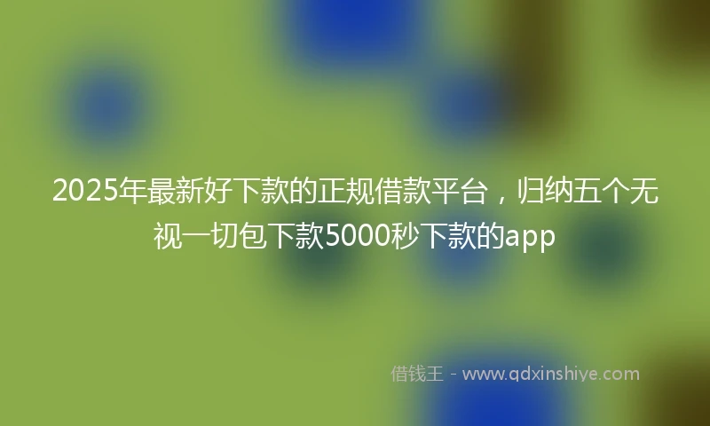 2025年最新好下款的正规借款平台，归纳五个无视一切包下款5000秒下款的app