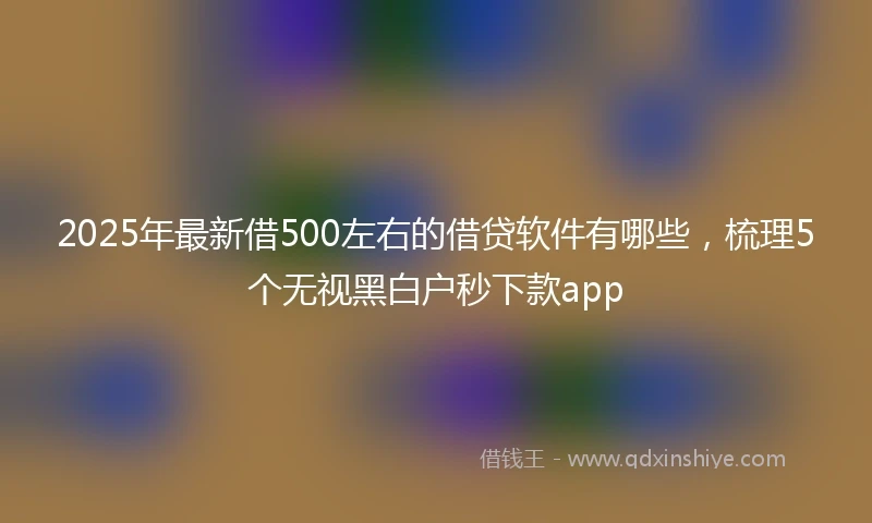 2025年最新借500左右的借贷软件有哪些，梳理5个无视黑白户秒下款app