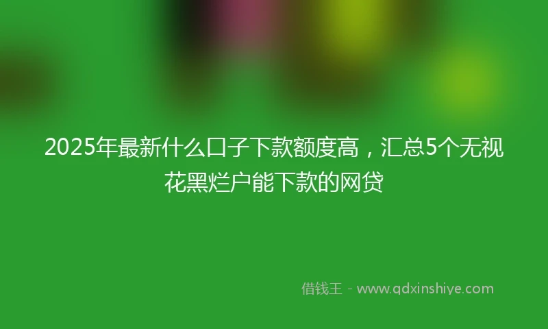 2025年最新什么口子下款额度高，汇总5个无视花黑烂户能下款的网贷