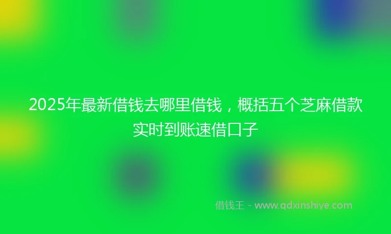 2025年最新借钱去哪里借钱，概括五个芝麻借款实时到账速借口子