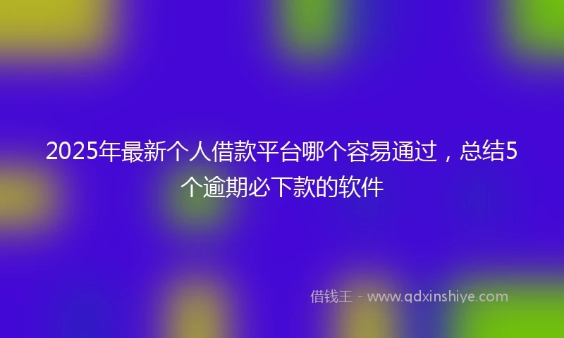 2025年最新个人借款平台哪个容易通过，总结5个逾期必下款的软件