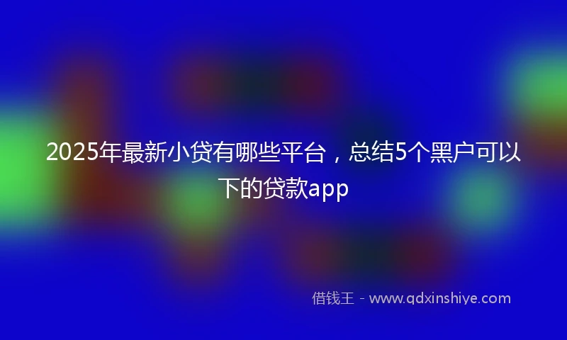 2025年最新小贷有哪些平台，总结5个黑户可以下的贷款app