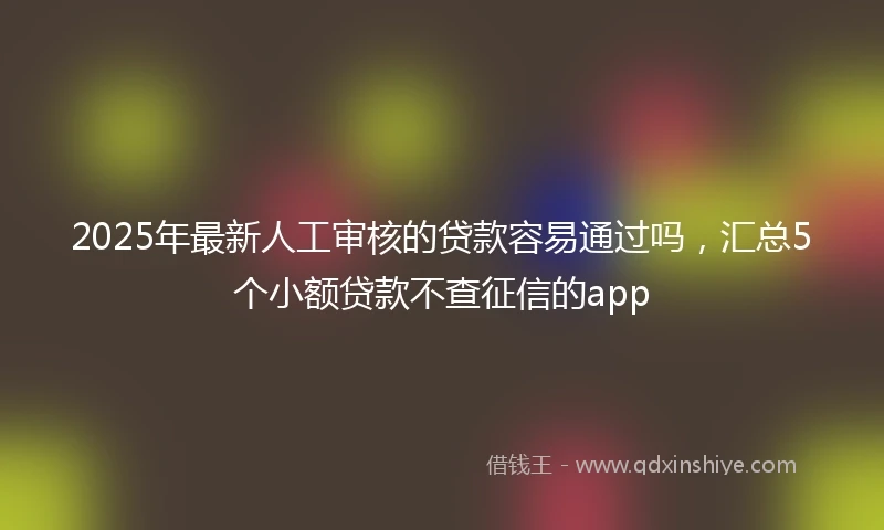 2025年最新人工审核的贷款容易通过吗，汇总5个小额贷款不查征信的app