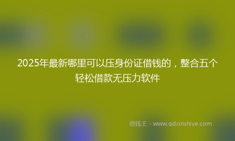 2025年最新哪里可以压身份证借钱的，整合五个轻松借款无压力软件