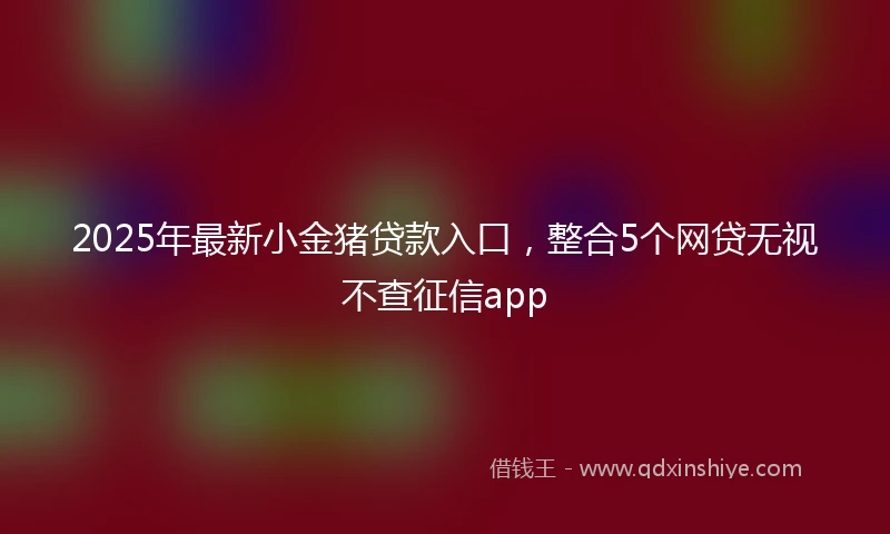 2025年最新小金猪贷款入口，整合5个网贷无视不查征信app