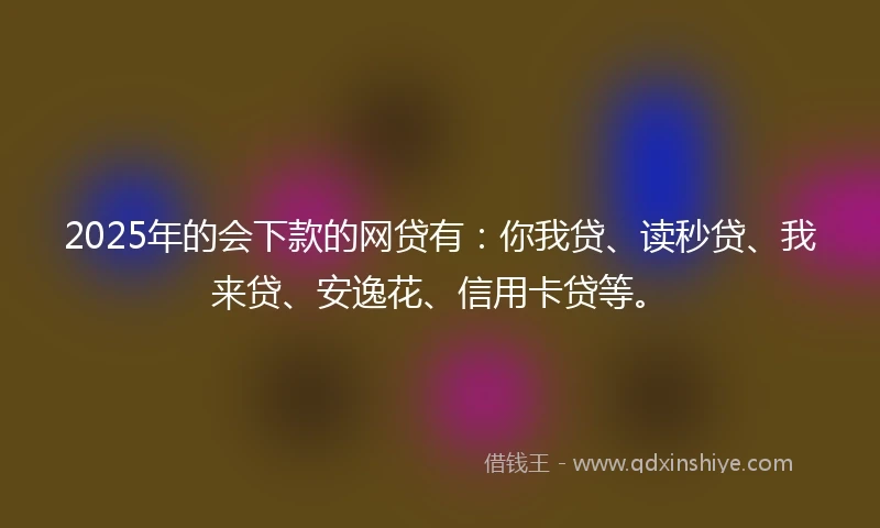 2025年的会下款的网贷有：你我贷、读秒贷、我来贷、安逸花、信用卡贷等。