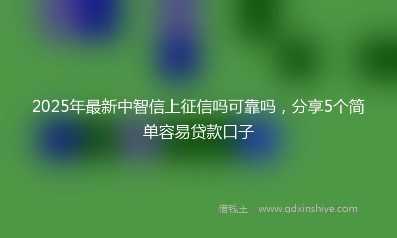 2025年最新中智信上征信吗可靠吗，分享5个简单容易贷款口子