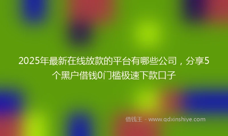 2025年最新在线放款的平台有哪些公司，分享5个黑户借钱0门槛极速下款口子