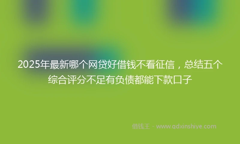 2025年最新哪个网贷好借钱不看征信，总结五个综合评分不足有负债都能下款口子