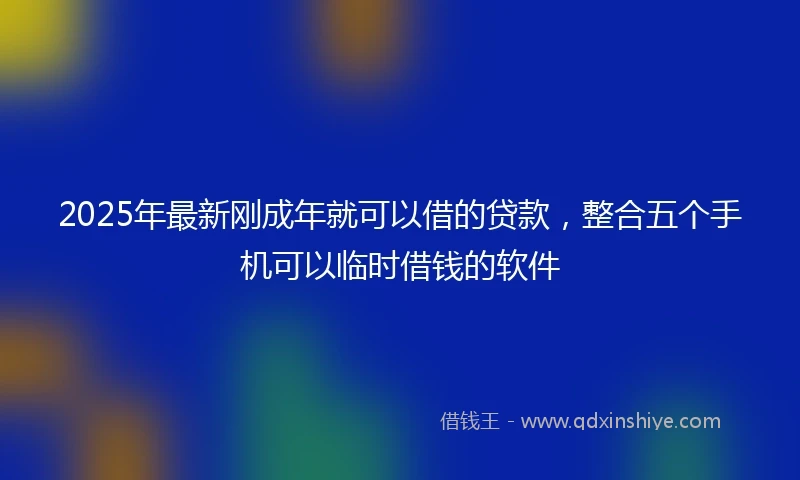2025年最新刚成年就可以借的贷款，整合五个手机可以临时借钱的软件