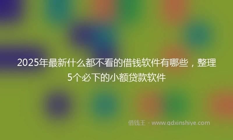 2025年最新什么都不看的借钱软件有哪些，整理5个必下的小额贷款软件