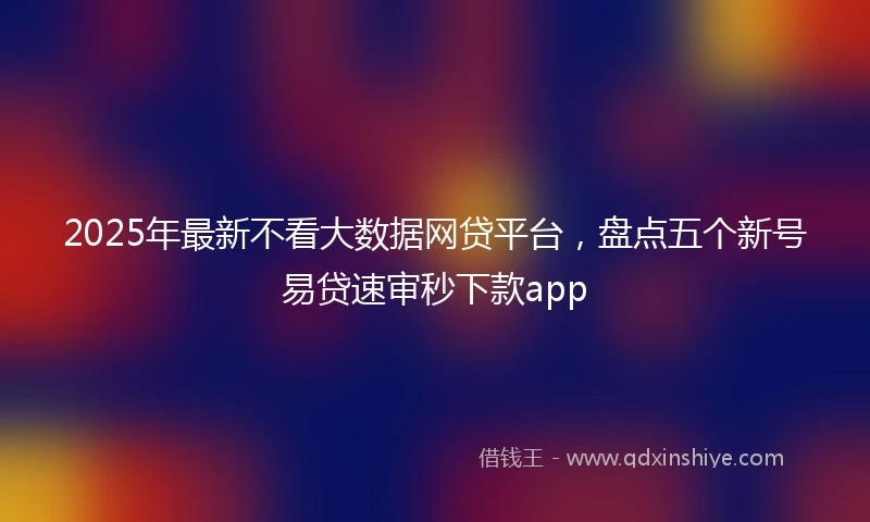 2025年最新不看大数据网贷平台，盘点五个新号易贷速审秒下款app
