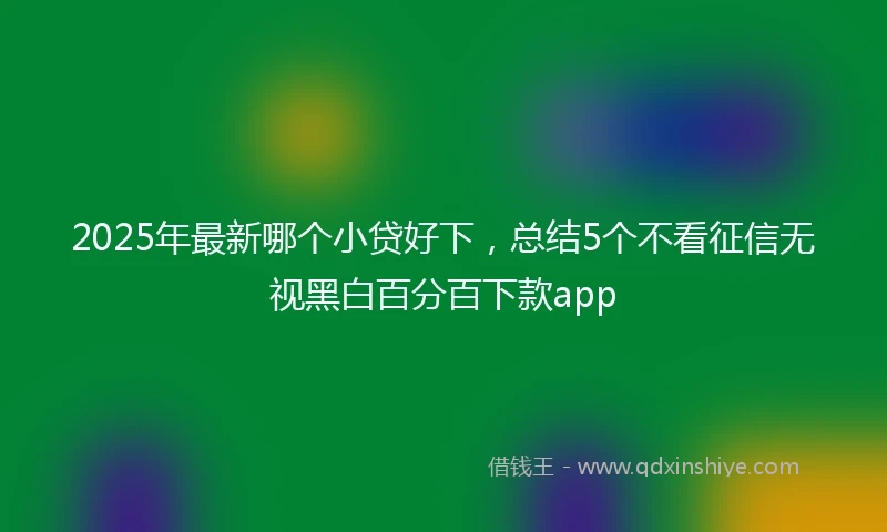 2025年最新哪个小贷好下，总结5个不看征信无视黑白百分百下款app