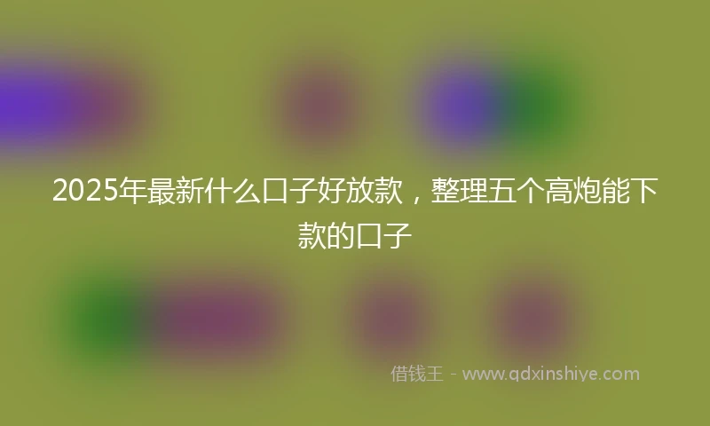 2025年最新什么口子好放款，整理五个高炮能下款的口子