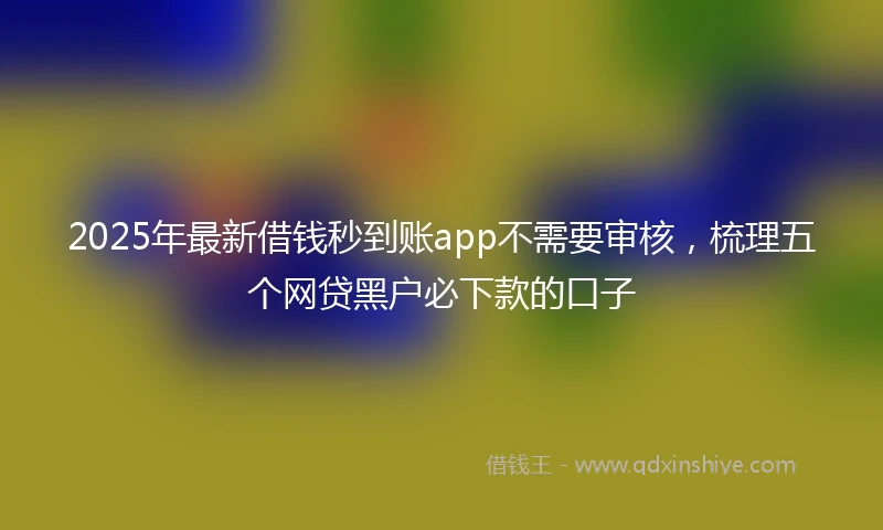 2025年最新借钱秒到账app不需要审核，梳理五个网贷黑户必下款的口子