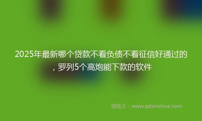 2025年最新哪个贷款不看负债不看征信好通过的，罗列5个高炮能下款的软件