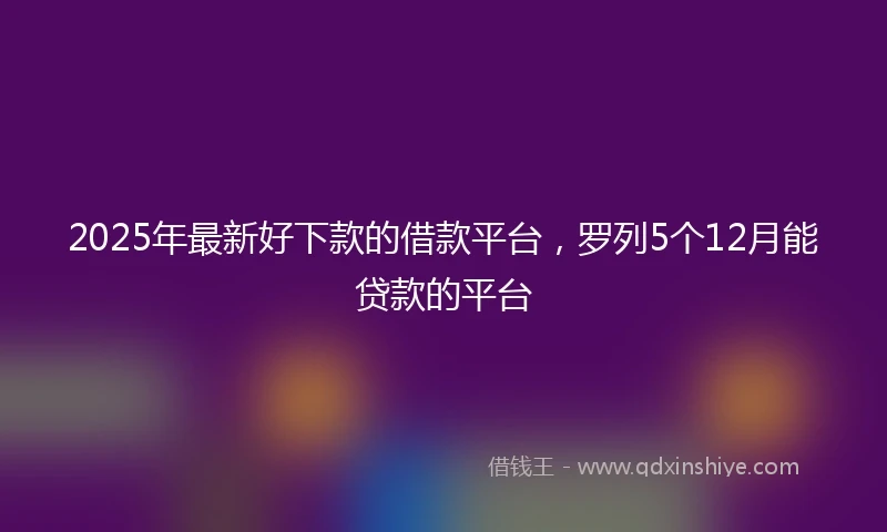 2025年最新好下款的借款平台，罗列5个12月能贷款的平台