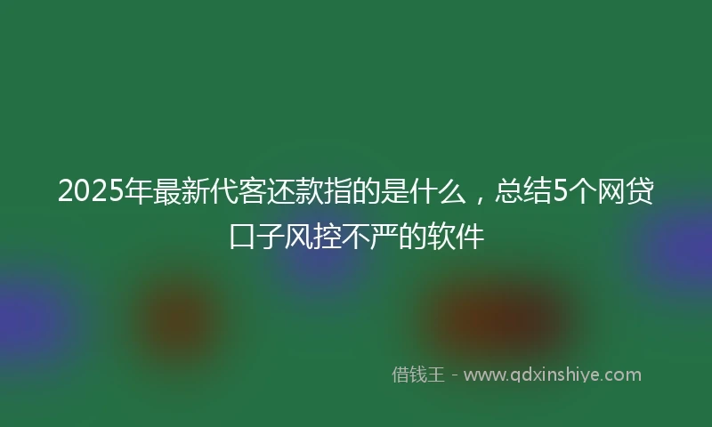 2025年最新代客还款指的是什么，总结5个网贷口子风控不严的软件