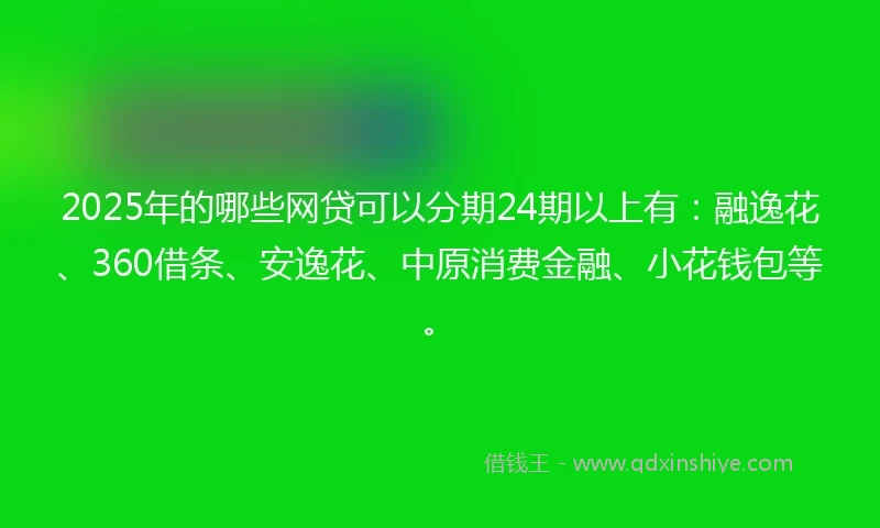 2025年的哪些网贷可以分期24期以上有：融逸花、360借条、安逸花、中原消费金融、小花钱包等。