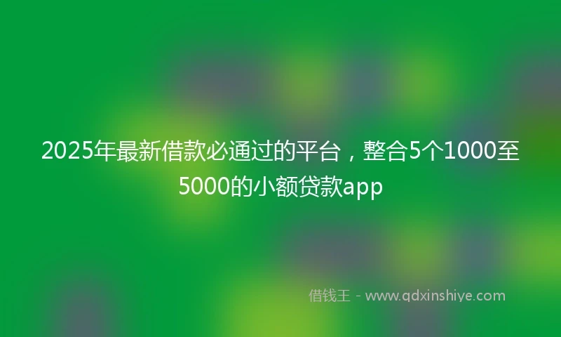 2025年最新借款必通过的平台，整合5个1000至5000的小额贷款app