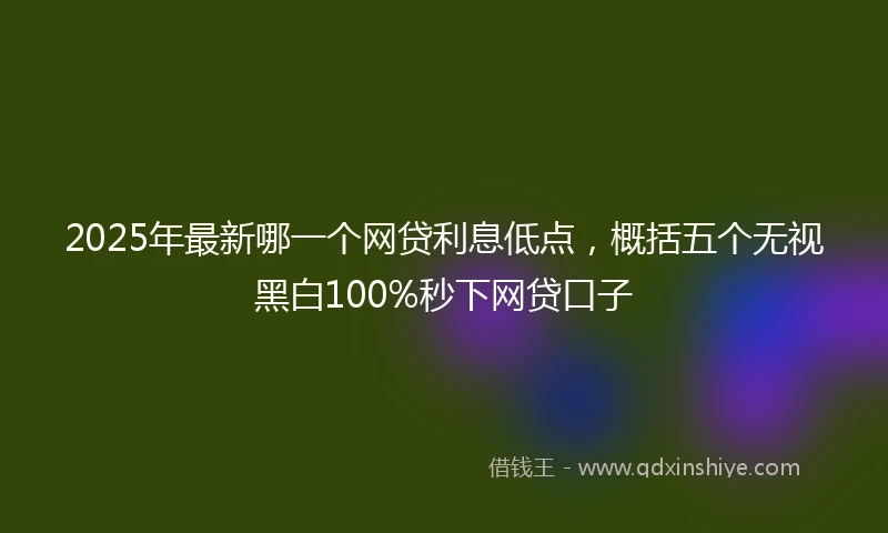 2025年最新哪一个网贷利息低点，概括五个无视黑白100%秒下网贷口子