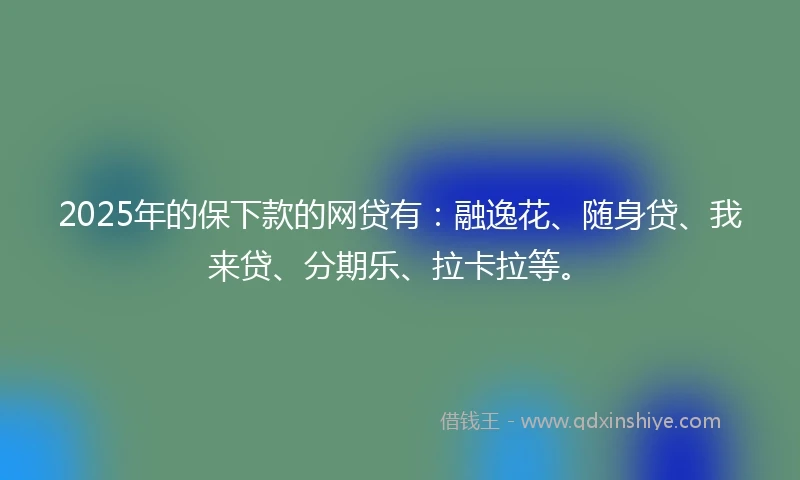 2025年的保下款的网贷有：融逸花、随身贷、我来贷、分期乐、拉卡拉等。