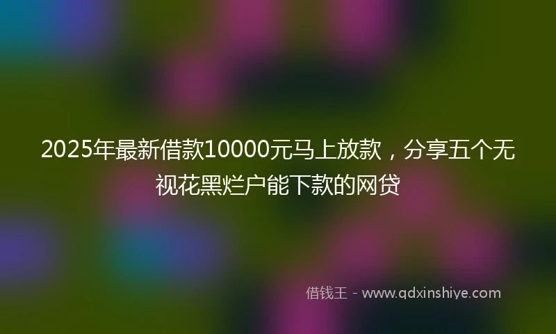 2025年最新借款10000元马上放款，分享五个无视花黑烂户能下款的网贷
